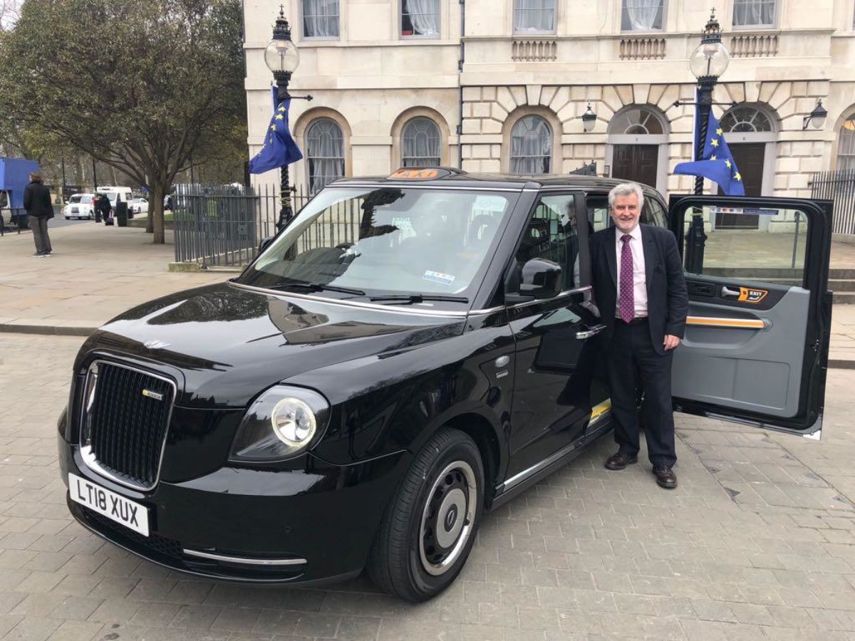 Clive with electric taxi